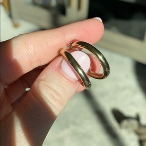 Gold Hollow Hoop Earrings